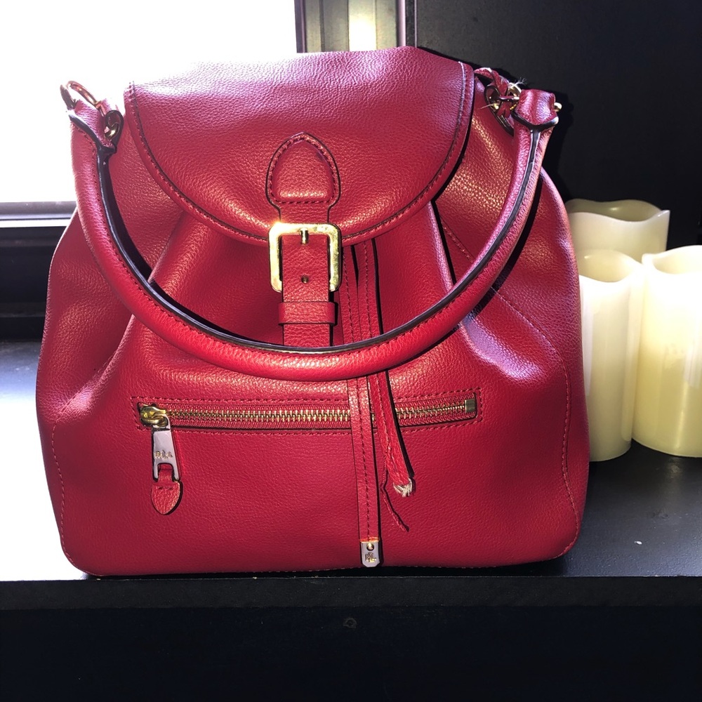 Lauren By Ralph Lauren Red Handbag/Backpack